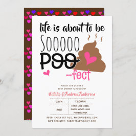 Invitación Cute POOP Emoji problema Baby Shower Chicas Gracio