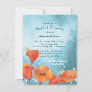 Invitación Cute Poppy Floral Bridal Shower