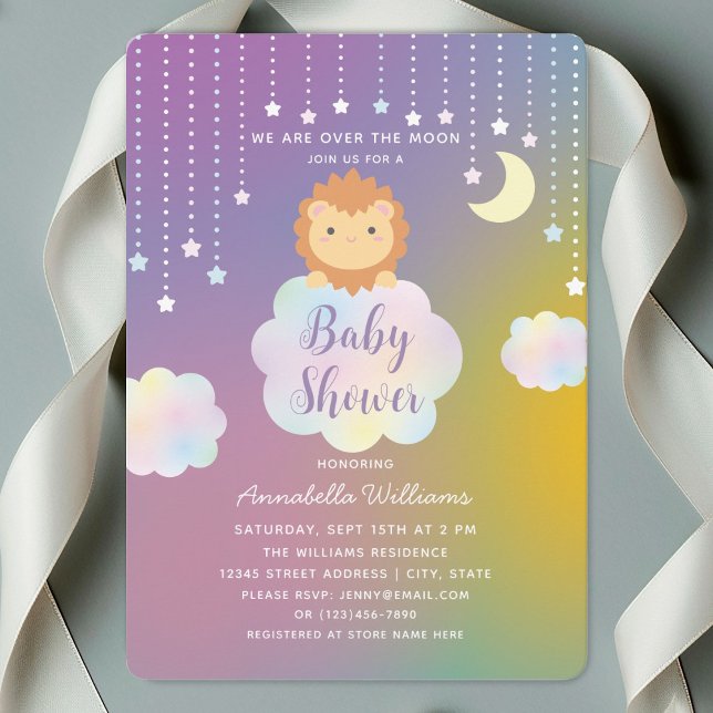 Invitación Cute por la luna y estrellas Baby Shower (Subido por el creador)