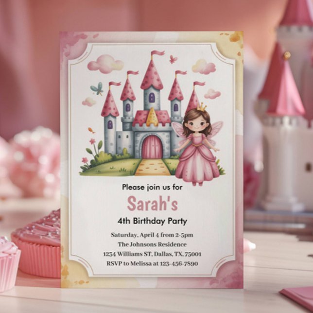 Invitación Cute Princess Fairytale Cumpleaños (Subido por el creador)