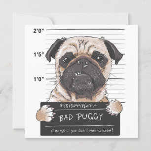 Invitación Cute Pug