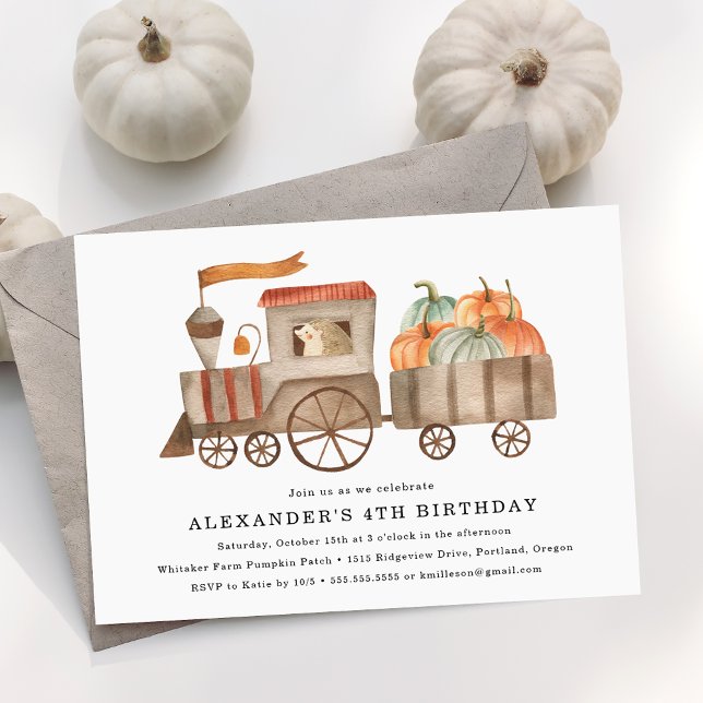 Invitación Cute Pumpkin Patch Kid's Birthday Party (Subido por el creador)