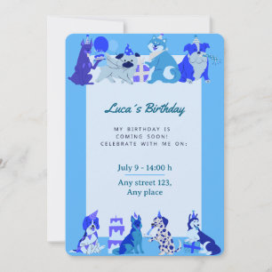 Invitación Cute Puppy Birthday Invitation for Boys