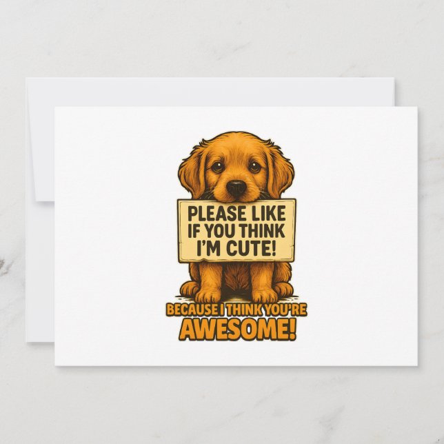 Invitación Cute Puppy, Funny Dog Lover Quote (Anverso)