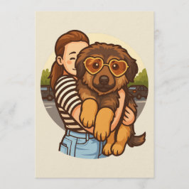 Invitación Cute Puppy with Heart Sunglasses 