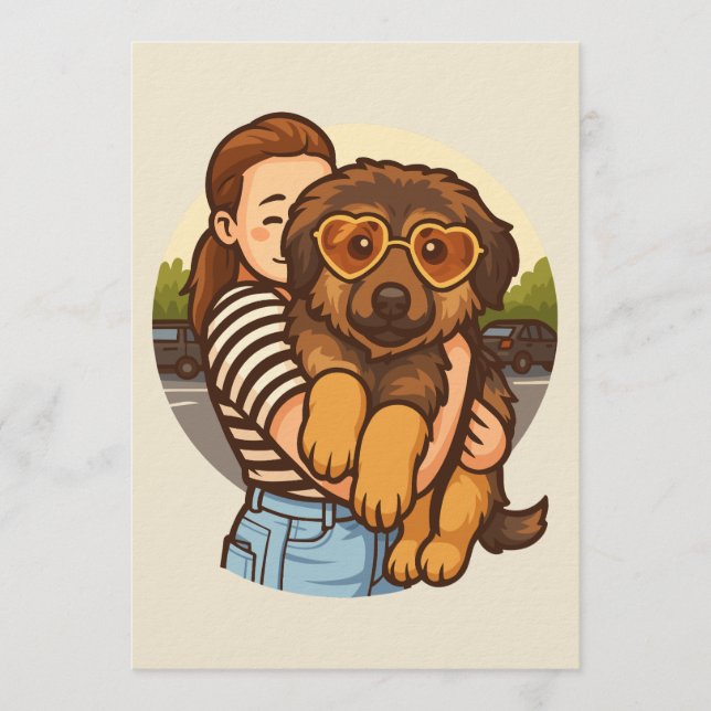 Invitación Cute Puppy with Heart Sunglasses  (Anverso)