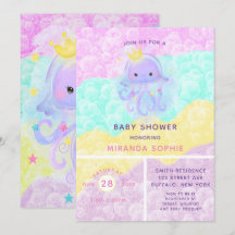 Cute Purple Princess Jellyfish Chica Baby Shower