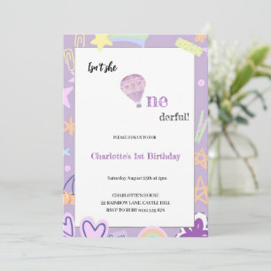 INVITACIÓN CUTE PURPLE SKY GIRLY BIRTHDAY