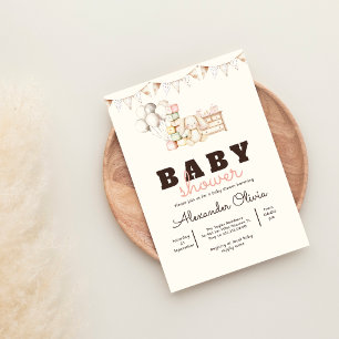 Invitación Cute Rabbit Boho Baby Shower