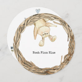 Invitación Cute Rabbit Sweet Animal Baby Announcement Card