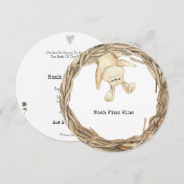 Invitación Cute Rabbit Sweet Animal Baby Announcement Card
