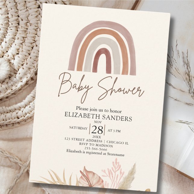 Invitación Cute Rainbow Boho Baby Shower (Subido por el creador)