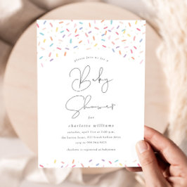 Invitación Cute Rainbow Sprinkles Baby Shower