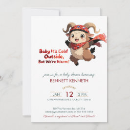 Invitación Cute Ram Winter Baby Shower Invitation