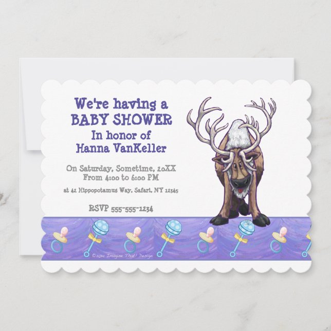 Invitación Cute Reindeer Baby Shower (Anverso)