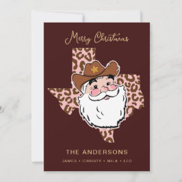Invitación Cute Retro Howdy Santa Cowboy Texas Navidades Invi