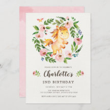 Cute Rubor Pony Chica de Caballo Floral Rosa