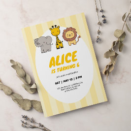 Invitación Cute Safari Animales Jungle Fiestas Niños Cumpleañ