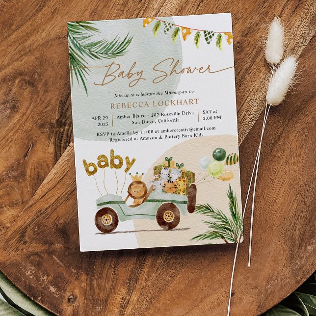 Invitación Cute Safari Animals Baby Shower (Subido por el creador)