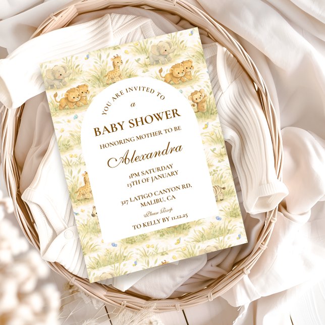 Invitación Cute Safari Baby Animals Storybook Jungle (Subido por el creador)