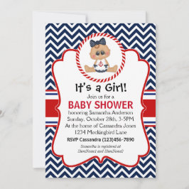 Invitación Cute Sailor Chica Nautical Baby Shower