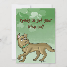 Invitación Cute Saint Patrick's Day Irish Dog Card