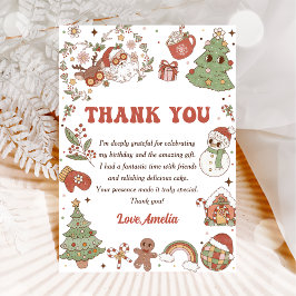 Invitación Cute Santa Navidades Fiesta de Cumpleaños Gracias 