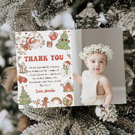 Invitación Cute Santa Navidades Fiesta de Cumpleaños Gracias 