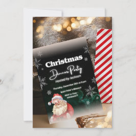 Invitación Cute Santa y Snowflakes Tema - Navidades Fiesta