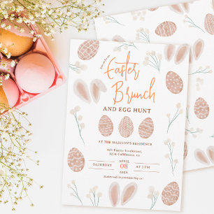 Invitación Cute Scandi Semana Santa moda de caza de huevos de