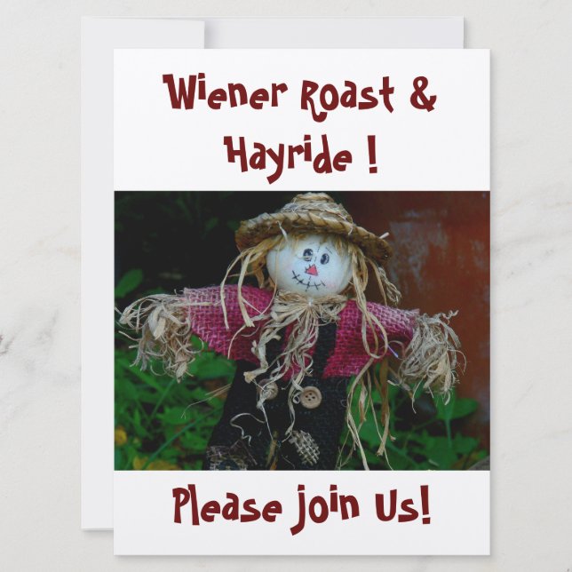 INVITACIÓN "CUTE SCARECROW" (FOTO). (Anverso)