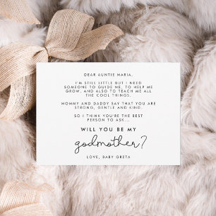 Invitación Cute script Will you be my Godmother card