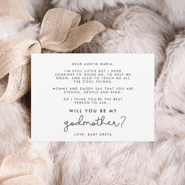 Invitación Cute script Will you be my Godmother card (Subido por el creador)