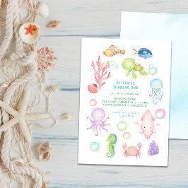 Invitación Cute sea・æmundial Birthday Party