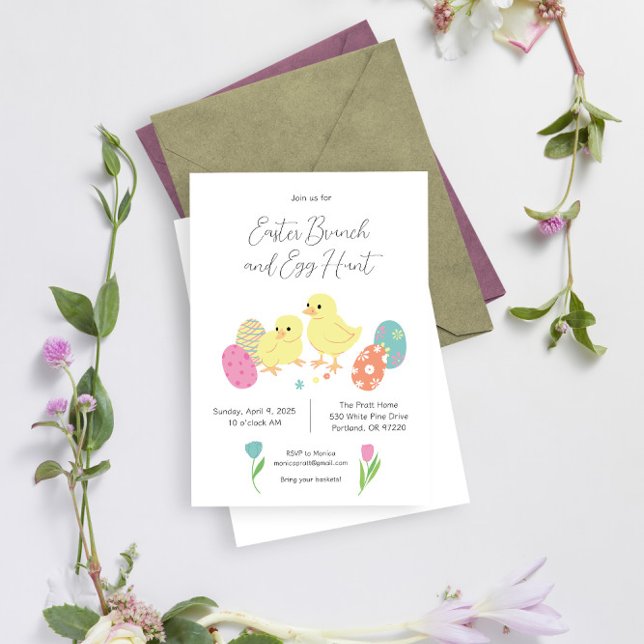 Invitación Cute Semana Santa y caza de huevos (Subido por el creador)