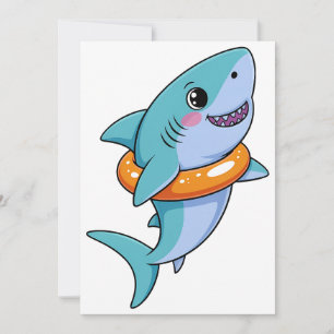 Invitación Cute Shark Baby Con Flotador   Niños