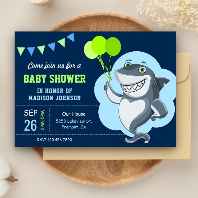 Invitación Cute Shark Baby Shower (Subido por el creador)