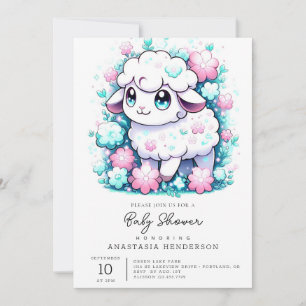 Invitación Cute Sheep Baby Shower