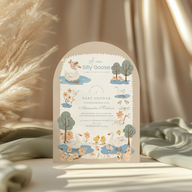 Invitación Cute Silly Goose Baby Shower (Subido por el creador)