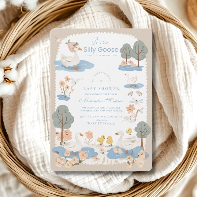 Invitación Cute Silly Goose Baby Shower (Subido por el creador)