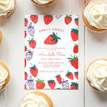 Invitación Cute Simple Red Berry Sweet Birthday<br><div class="desc">Curte simple Berry dulce de cumpleaños</div>