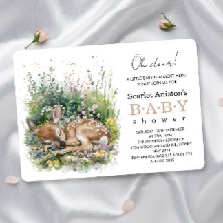 Invitación Cute Sleeping Baby Doe Baby Shower