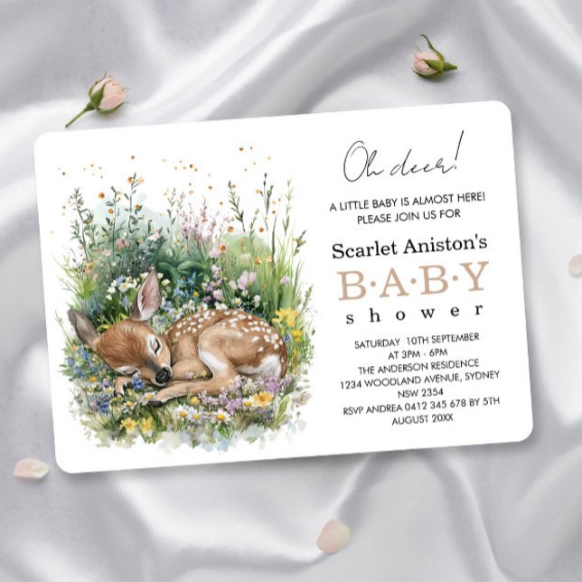Invitación Cute Sleeping Baby Doe Baby Shower (Subido por el creador)