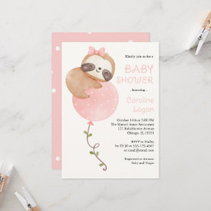 Invitación Cute Slote Baby Girl Baby Shower