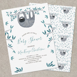 Invitación Cute Sloth Baby Shower