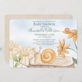 Invitación Cute Snail and Ladybug Garden Tema Baby Shower