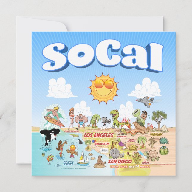Invitación Cute SoCal Blank (Anverso)