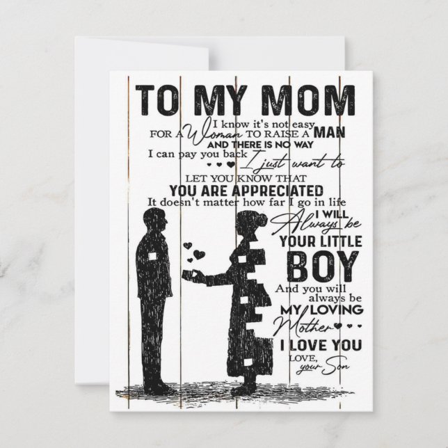 Invitación Cute Son To My Mom Gift | Lovely Family Gift (Anverso)