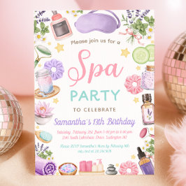 Invitación Cute Spa Pamper Party Girl Birthday