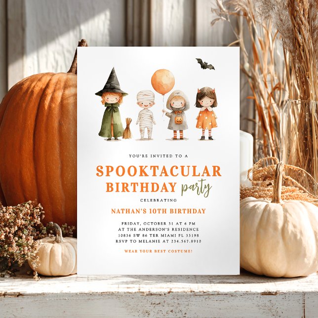 Invitación Cute Spooktacular Halloween Birday Party (Subido por el creador)